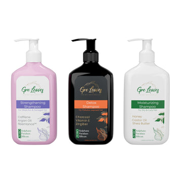 Detox, Strengthen and Hydrate Shampoos