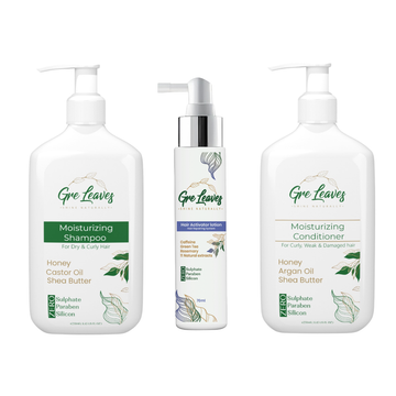Hair Fall and Deep Hydrating Bundle – Hair Activator spray ,Moisturizing shampoo & Moisturizing Conditioner
