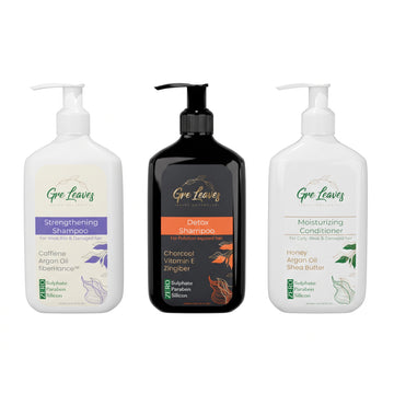 Strengthening, Deep Cleansing and Hydrating Set (Strengthening ,Detox Shampoos & Moisturizing Conditioner)